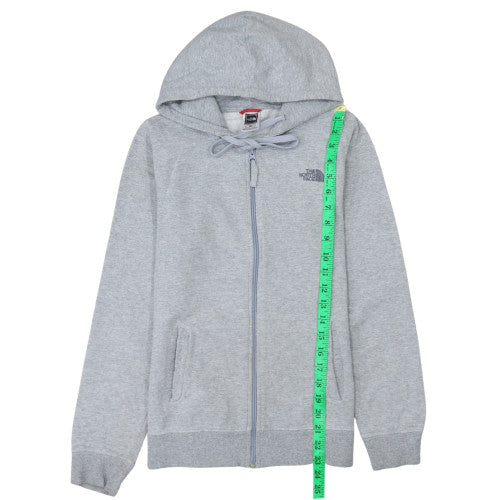 The North Face Womens Grey Small Full Zip Hoodie Cotton Blend
