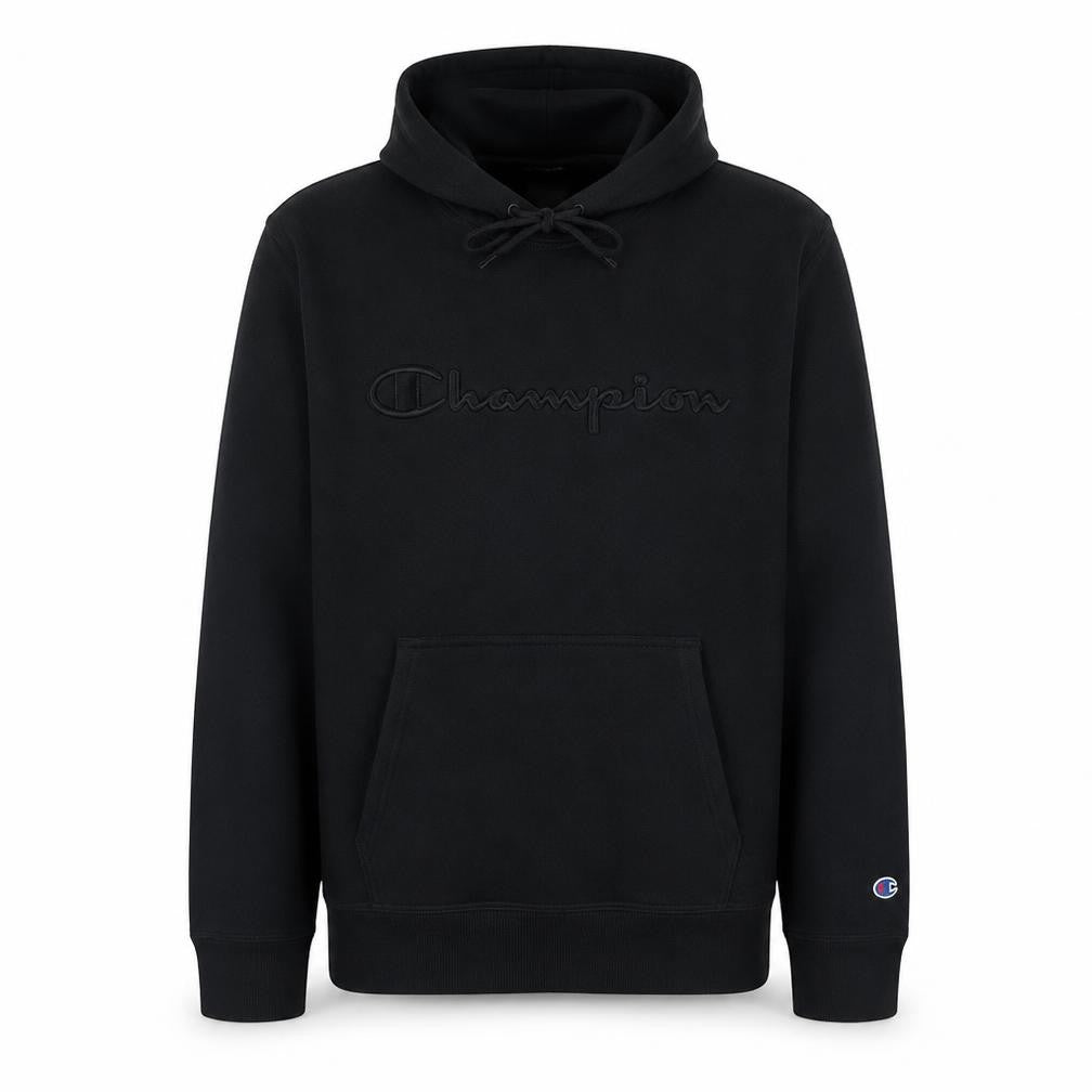 Champion Men's Black Embroidered Logo Pullover Hoodie Size M