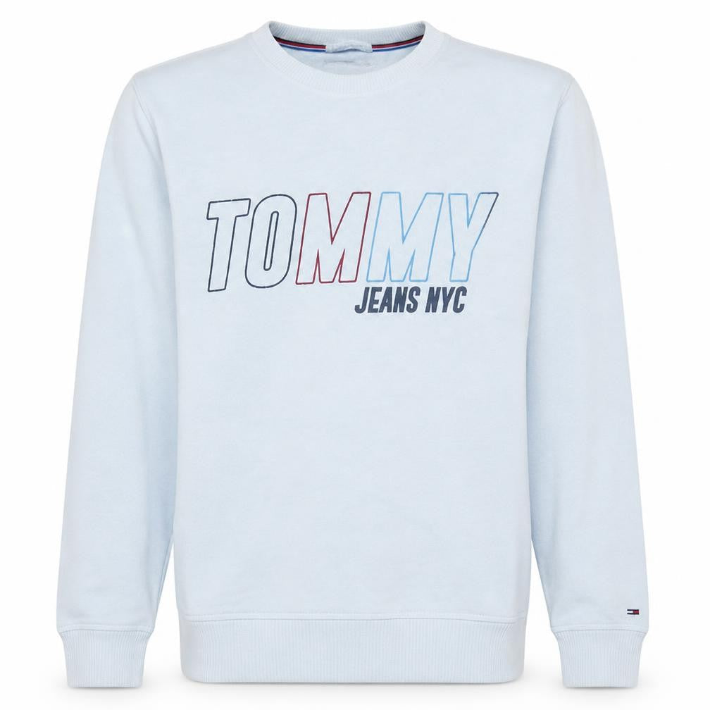 Tommy Jeans Men's White Relaxed Fit Logo Sweatshirt M