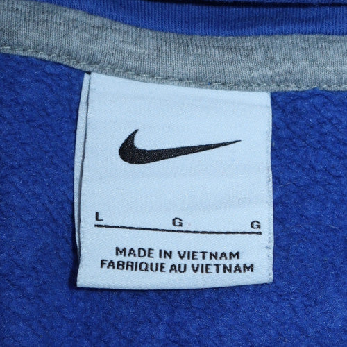 Nike Men's Blue Pullover Hoodie L Sports Fleece Sweatshirt