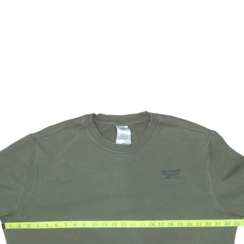 Reebok Mens Green L Pullover Crew Neck Fleece Sweatshirt