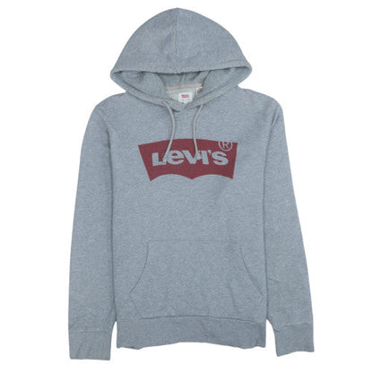 Levi's Men's Grey Pullover Hoodie M Regular Fit Logo Fleece