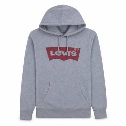 Levi's Men's Grey Pullover Hoodie M Regular Fit Logo Fleece