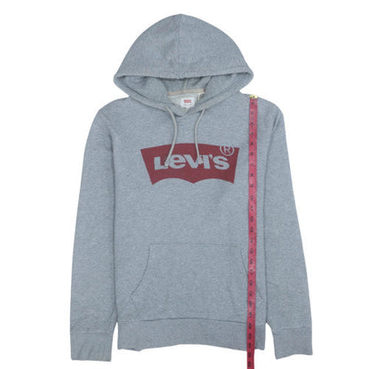 Levi's Men's Grey Pullover Hoodie M Regular Fit Logo Fleece