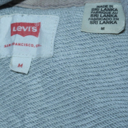 Levi's Men's Grey Pullover Hoodie M Regular Fit Logo Fleece
