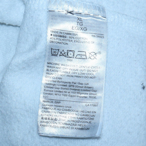 GAP Womens White XL Pullover Sweatshirt Glitter Logo Cotton Blend