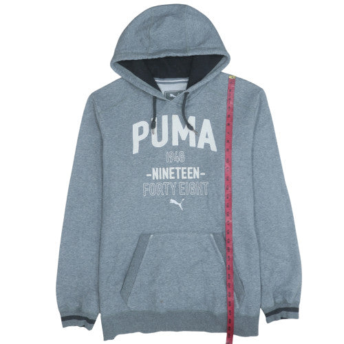 Puma Men's Grey Pullover Hoodie 2XL Fleece Sports Sweatshirt