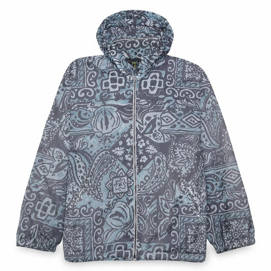 Fictif Men's Blue Paisley Hooded Windbreaker Jacket Size M