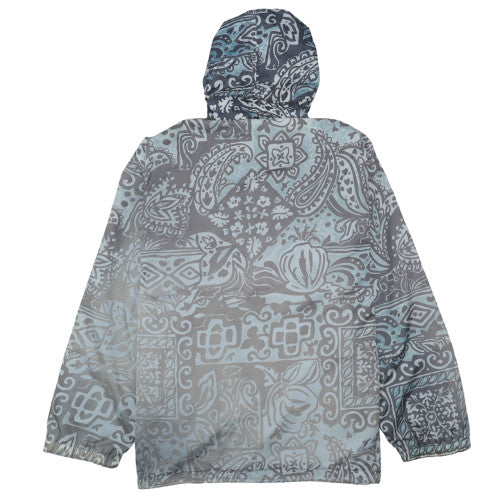 Fictif Men's Blue Paisley Hooded Windbreaker Jacket Size M