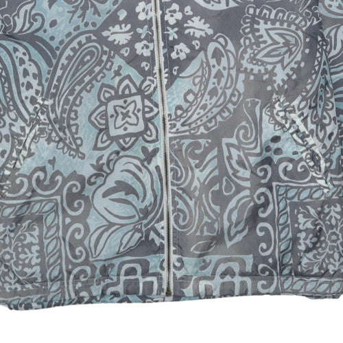 Fictif Men's Blue Paisley Hooded Windbreaker Jacket Size M