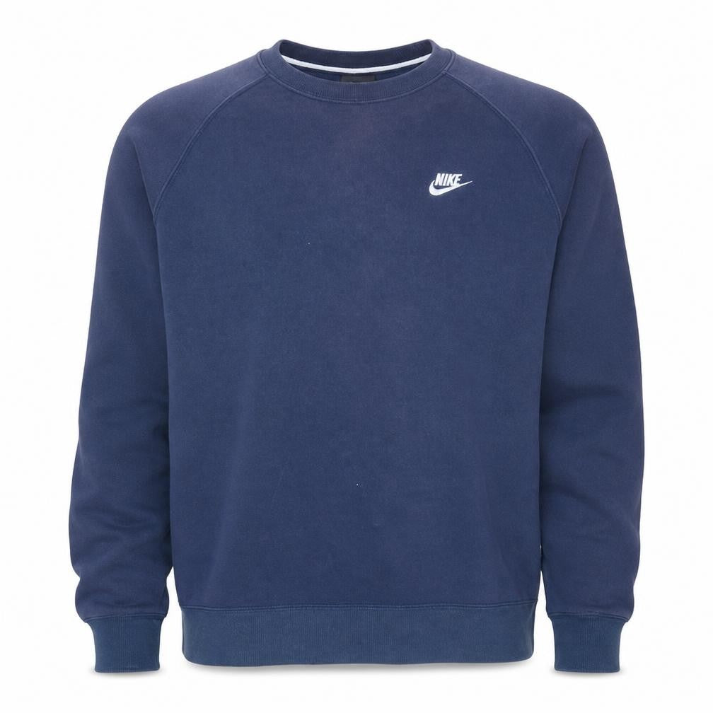 Nike Men's Navy Blue XL Crew Neck Sweatshirt Fleece Cotton Blend