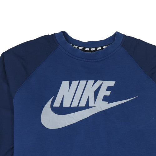 Nike Men's Blue Logo Crew Neck Pullover Sweatshirt Size L