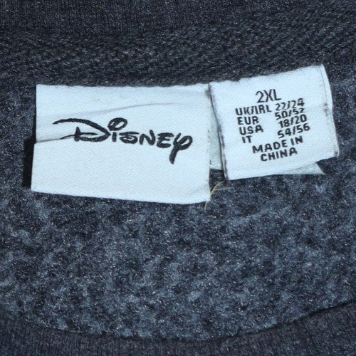 Disney Women Grey Minnie Mouse Bow Sweatshirt 2XL Pullover