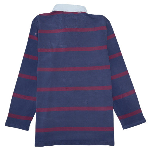 Crew Clothing Co Women Navy Stripe Cotton Pullover Sweatshirt L