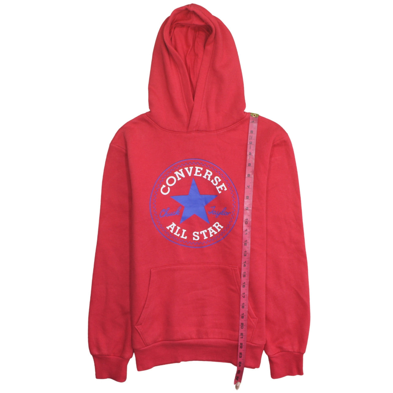 Converse Teens Red Hoodie All Star Logo Pullover 13-15 Yrs