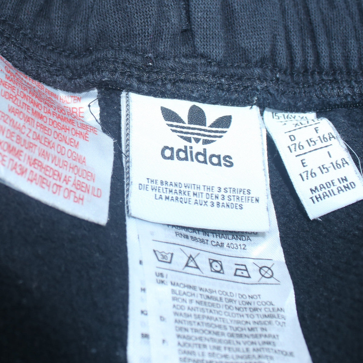 Adidas Girls Black Jogger Sweatpants 15-16 Years Cotton Blend Fleece