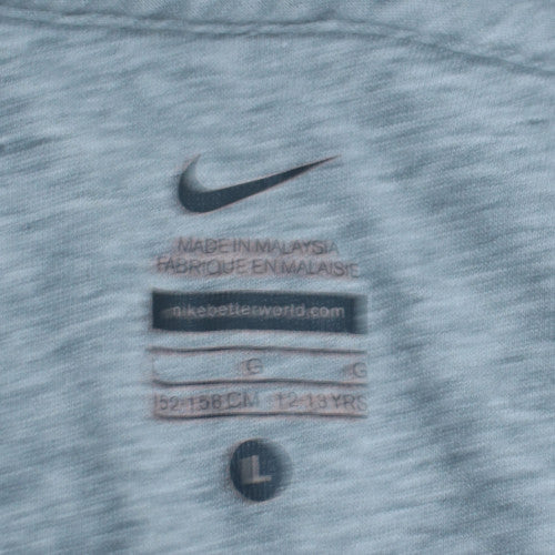 Nike Teens Grey Full Zip Hoodie L Sports Logo Fleece