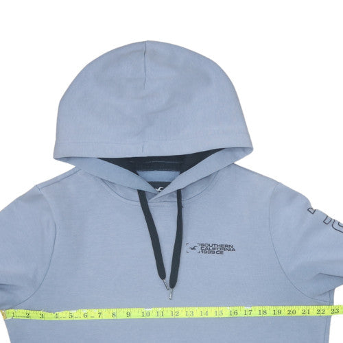 Hollister Men's Blue Pullover Hoodie M Logo Graphic Casual Fleece
