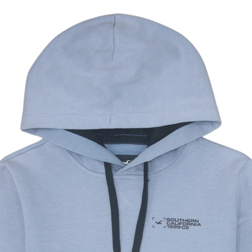 Hollister Men's Blue Pullover Hoodie M Logo Graphic Casual Fleece
