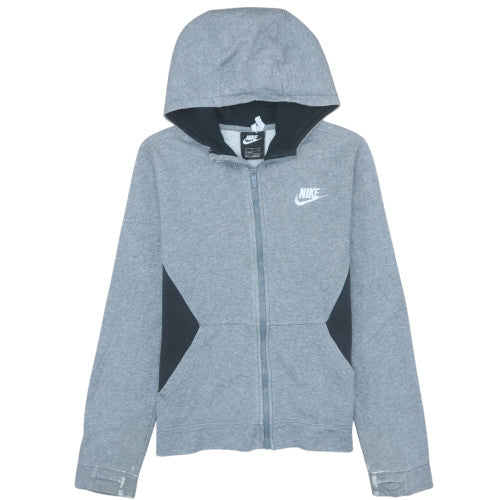 Nike Teens Grey Full Zip Hoodie L Lightweight Fleece Sportswear