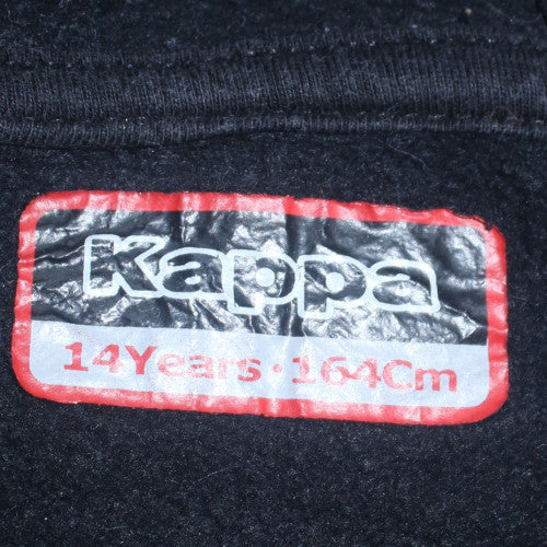 Kappa Boys Grey & Black Hooded Pullover Hoodie 14 Years Regular Fit