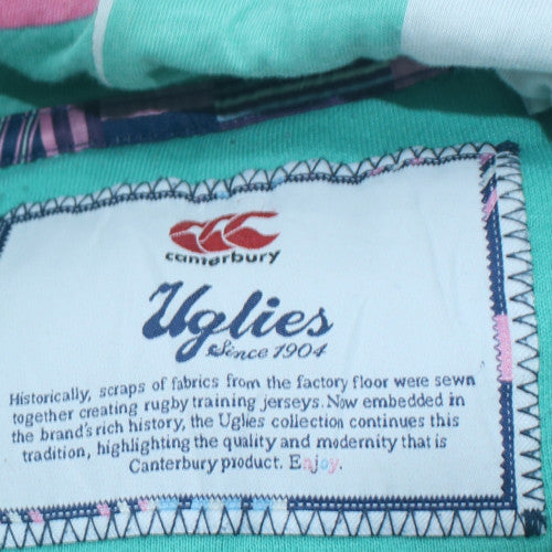 Canterbury Womens Teal Hoodie Pullover Size M Logo Print Lined Hood