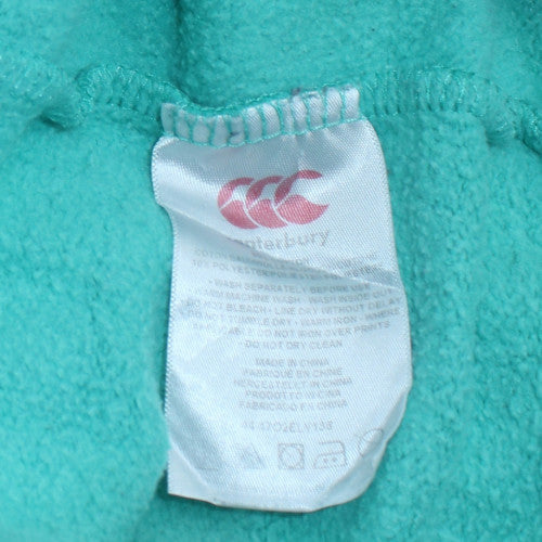 Canterbury Womens Teal Hoodie Pullover Size M Logo Print Lined Hood