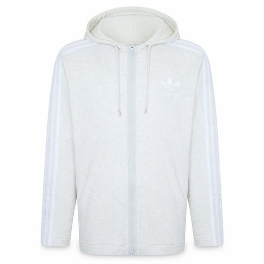 Adidas Mens Beige Full Zip Hoodie XL Hooded Sports Sweatshirt
