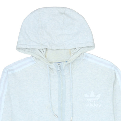 Adidas Mens Beige Full Zip Hoodie XL Hooded Sports Sweatshirt