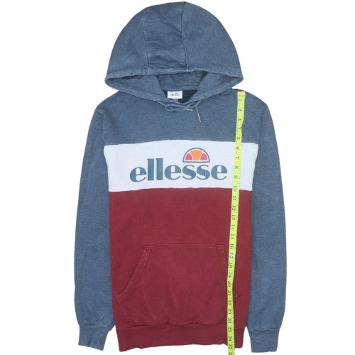 Ellesse Men's Blue & Red Pullover Hoodie Size M Logo Sportswear