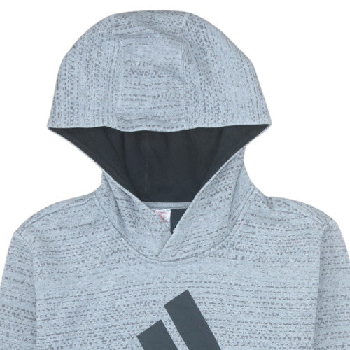 Adidas Boys Grey Pullover Hoodie Size 13-14 Years Fleece Lined Athletic Top