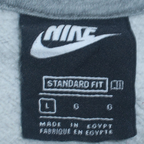 Nike Men's Grey Pullover Hoodie L Standard Fit Sports Fleece