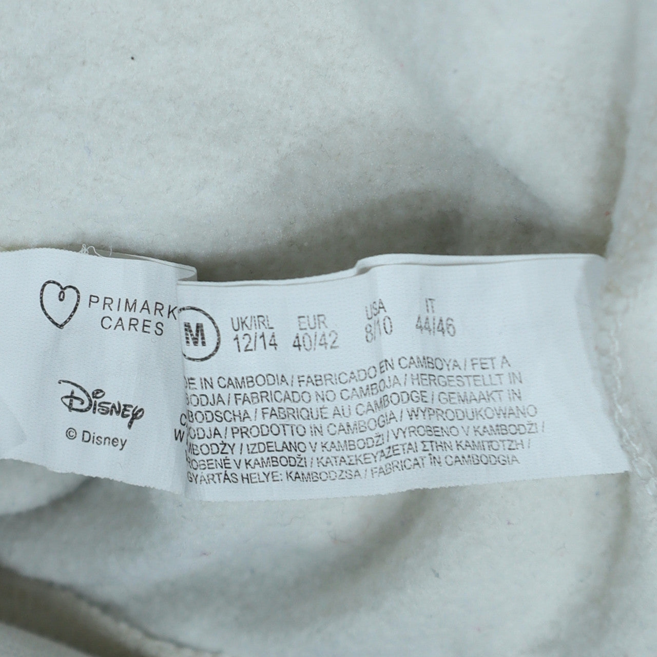 Disney Primark Women White Mickey Mouse Sweatshirt Size 12/14