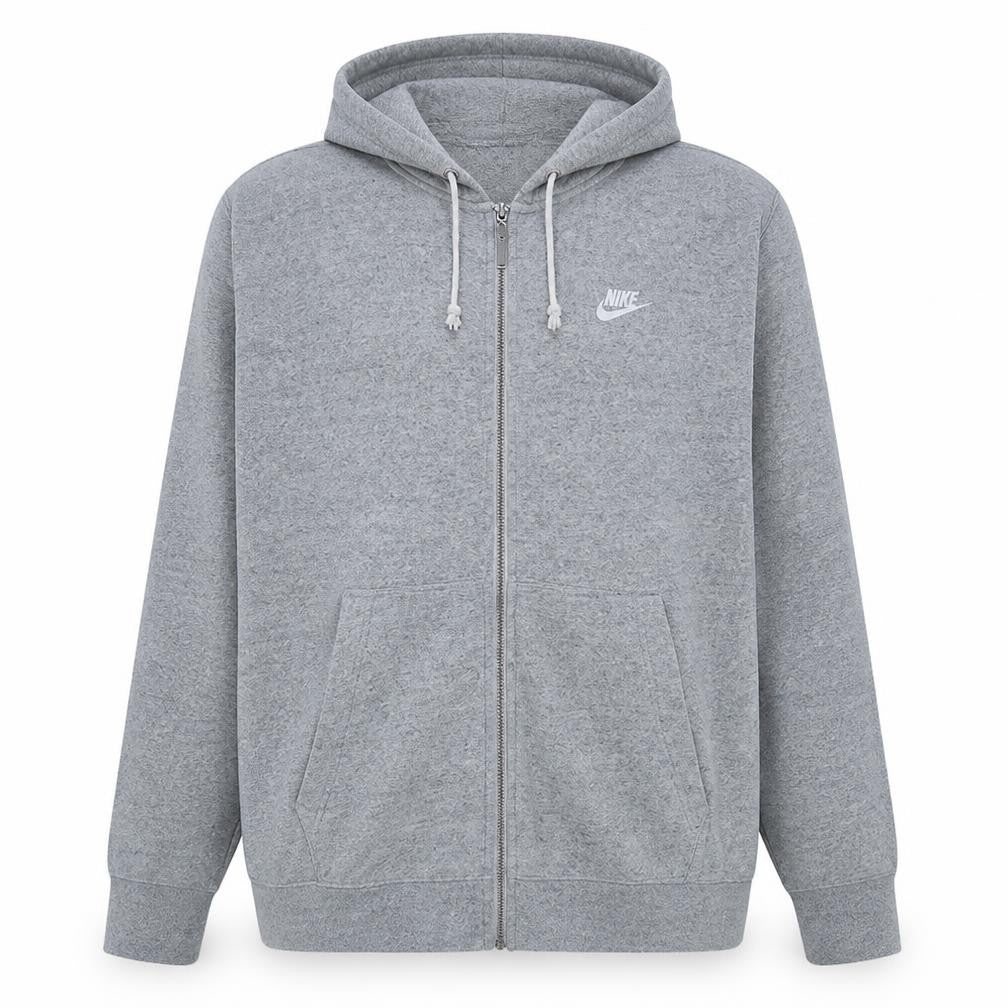 Nike Men's Grey Full Zip Hoodie 2XL Lightweight Hooded Sweatshirt
