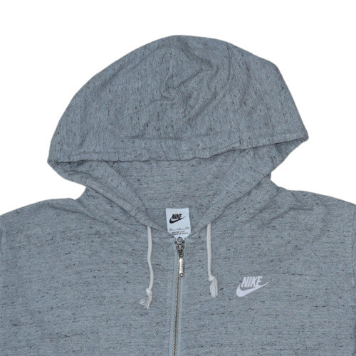 Nike Men's Grey Full Zip Hoodie 2XL Lightweight Hooded Sweatshirt