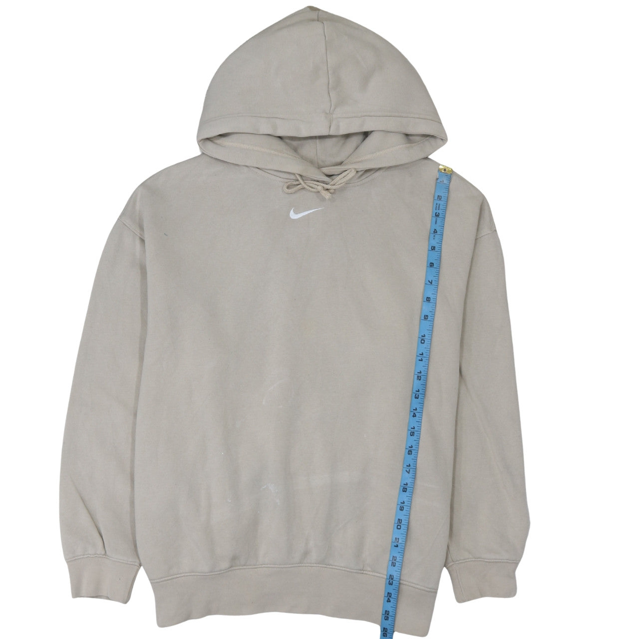 Nike Men's Beige Pullover Hoodie M Regular Fit Fleece Sweatshirt