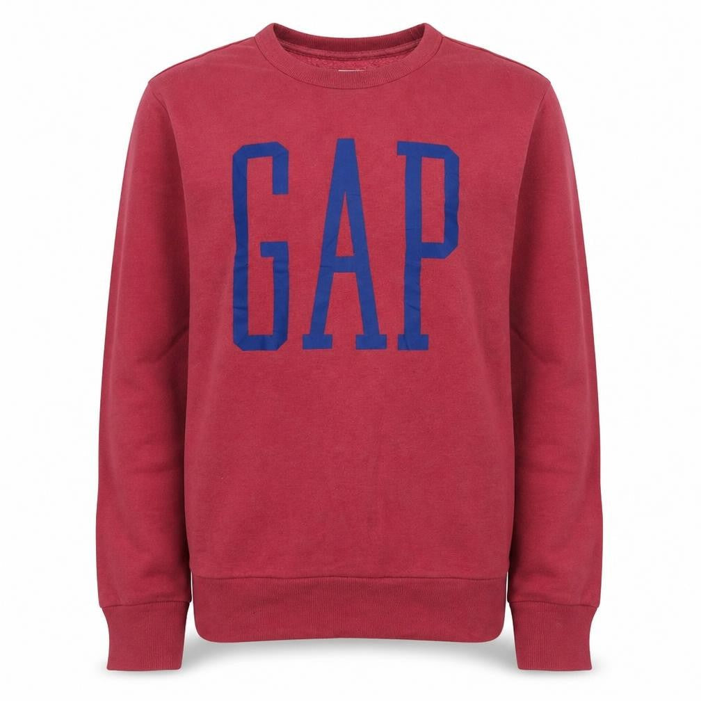 Gap Women Red Logo Crew Neck Pullover Sweatshirt M