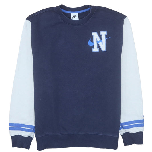 Nike Men's Blue Pullover Sweatshirt M Crew Neck Embroidered Logo