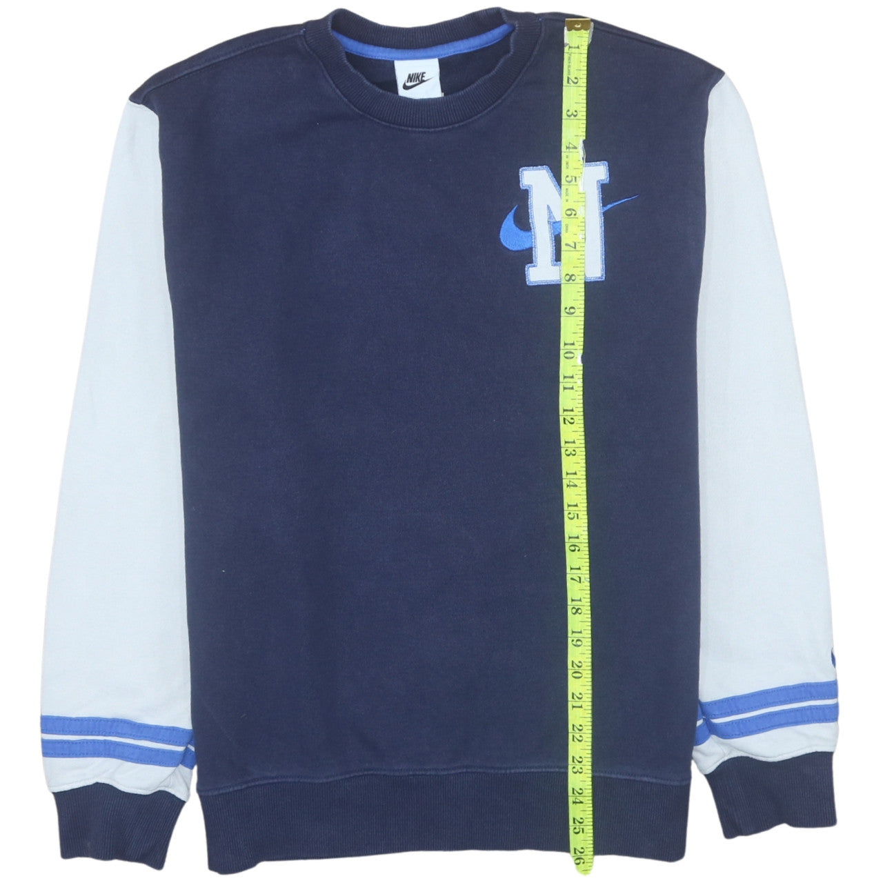 Nike Men's Blue Pullover Sweatshirt M Crew Neck Embroidered Logo