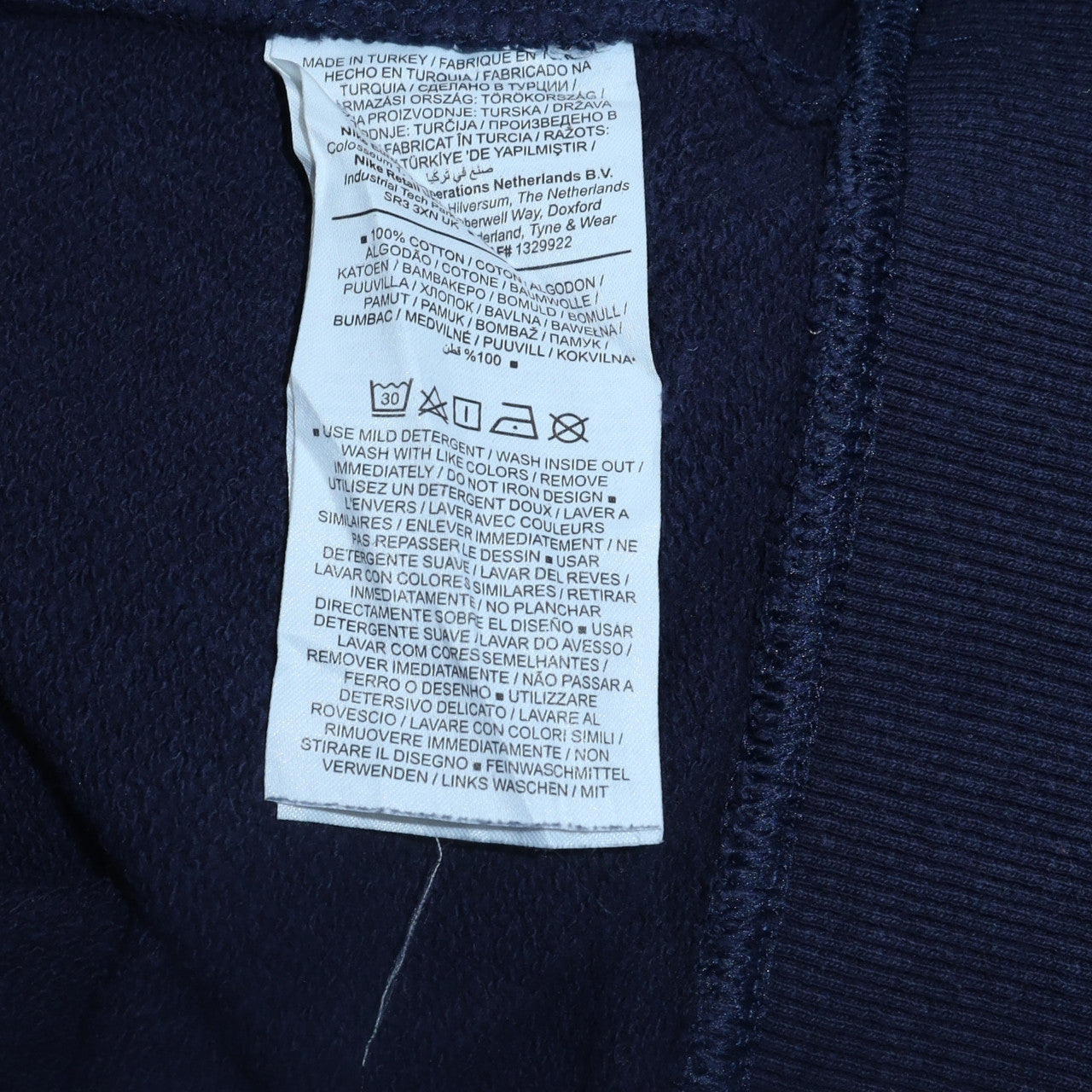Nike Men's Blue Pullover Sweatshirt M Crew Neck Embroidered Logo