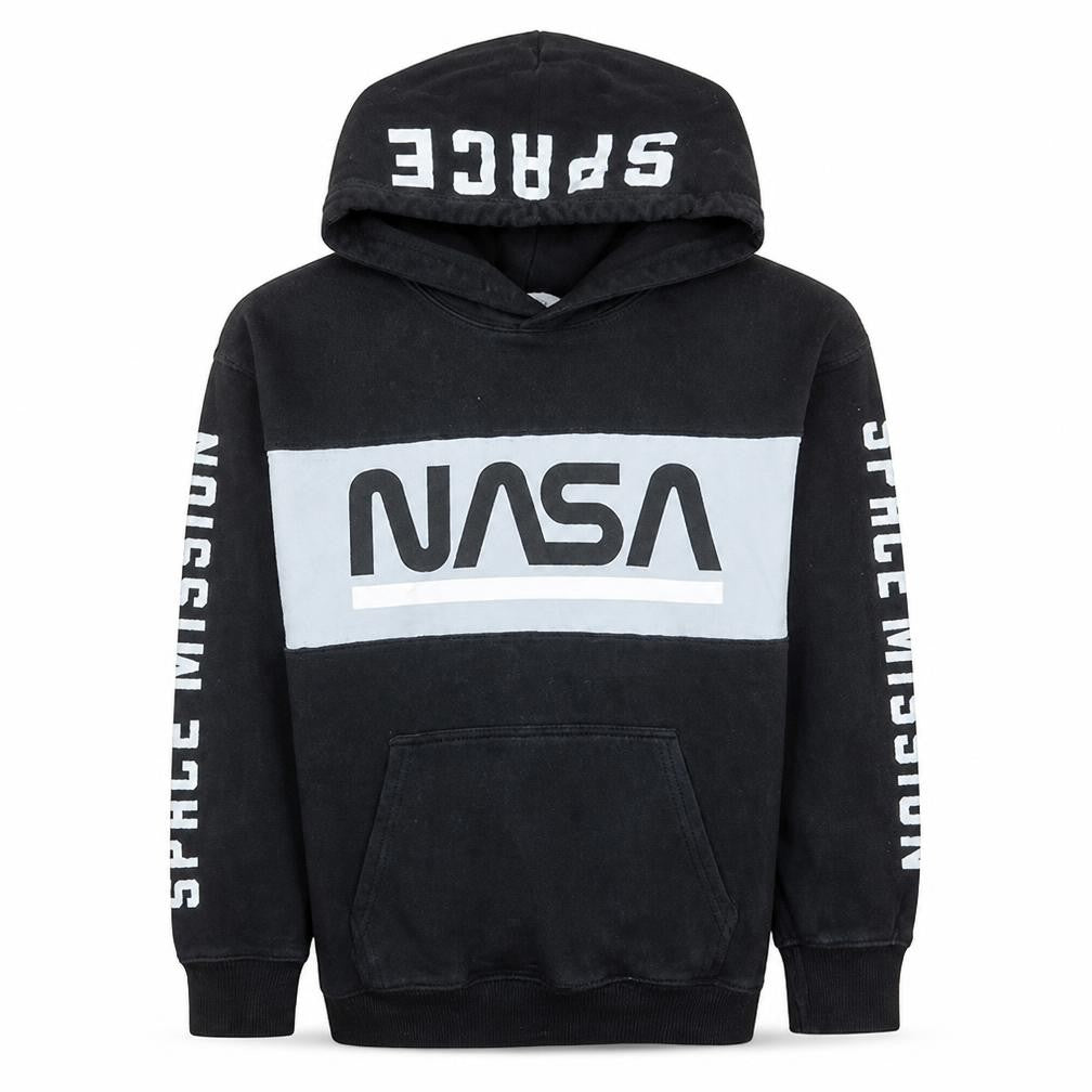 H&M Teens Black NASA Space Mission Pullover Hoodie 10-12Y