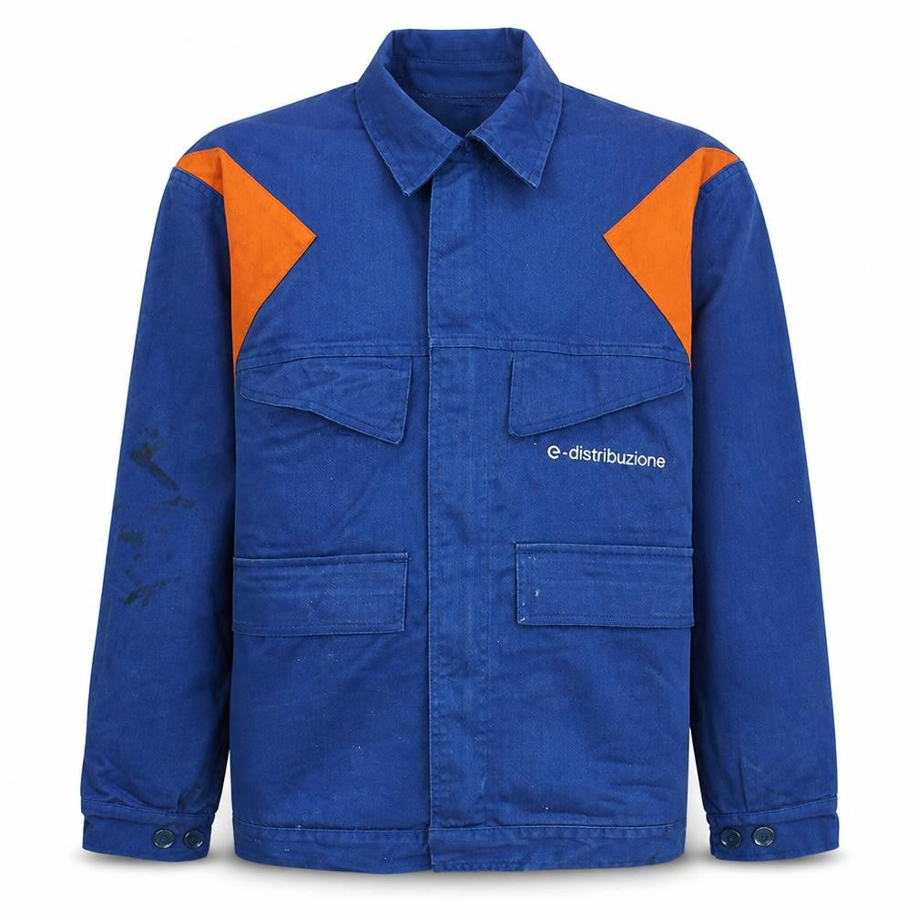 e-distribuzione Men's Blue Workwear Cotton Jacket Size 46 Regular