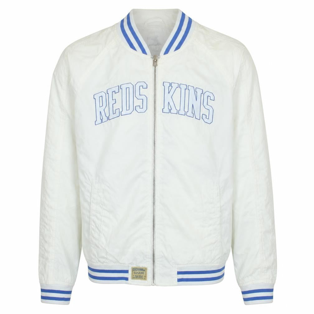 Redskins Men's White Varsity Jacket M Lightweight Full Zip