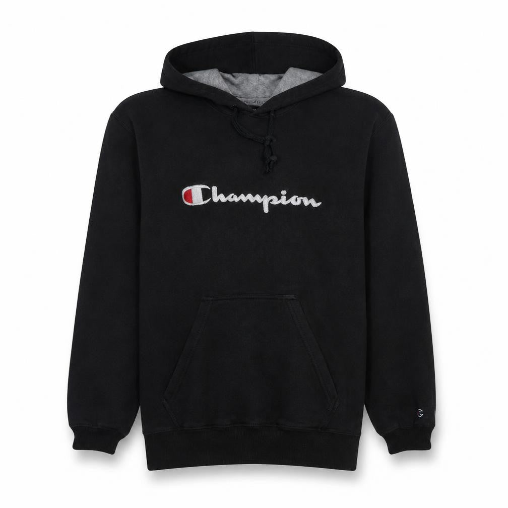 Champion Men's Black Pullover Hoodie S Regular Fit Graphic Logo