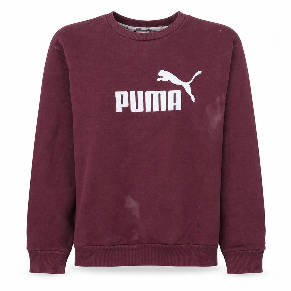 Puma Womens Burgundy Crew Neck Pullover Sweatshirt XS