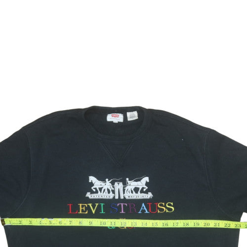 Levi's Men Black Embroidered Logo Crew Neck Sweatshirt M
