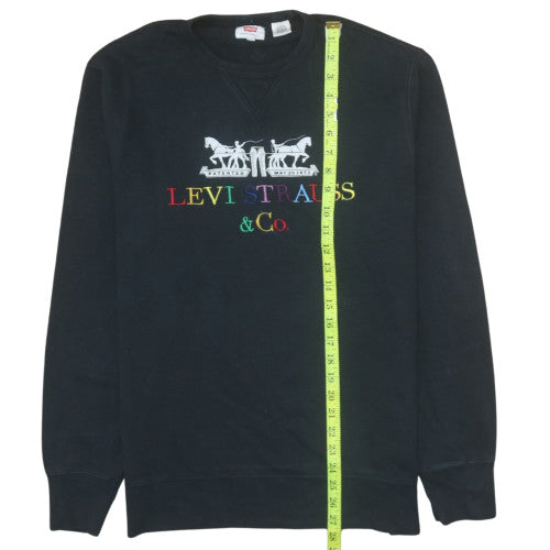 Levi's Men Black Embroidered Logo Crew Neck Sweatshirt M
