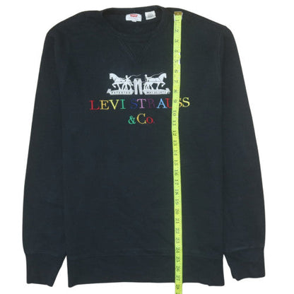 Levi's Men Black Embroidered Logo Crew Neck Sweatshirt M