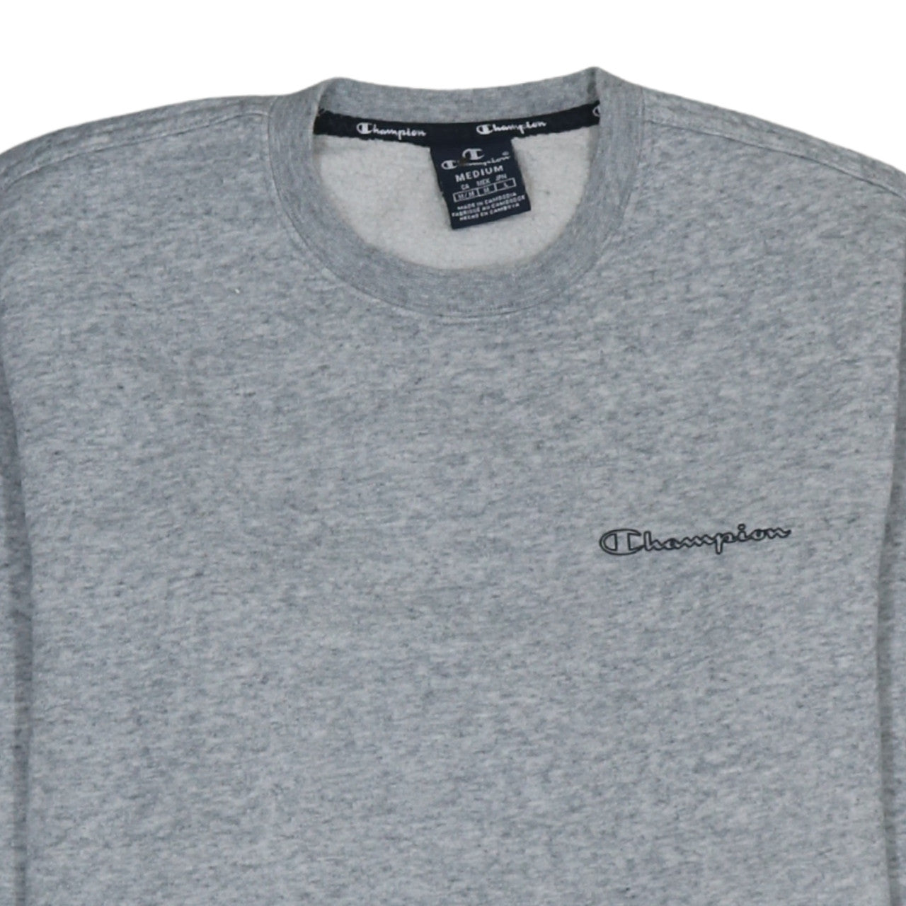 Champion Men's Grey Pullover Sweatshirt Medium Crew Neck Logo