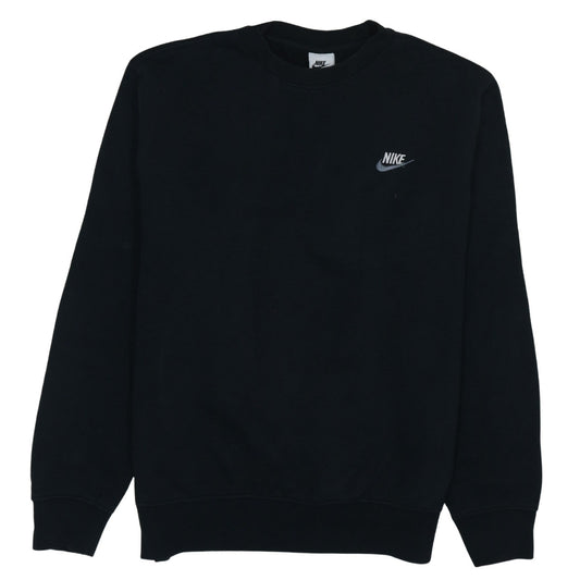 Nike Men's Black Medium Pullover Sweatshirt Crew Neck Logo Jumper